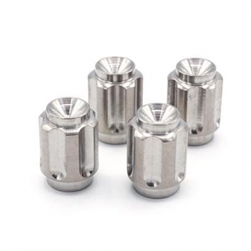 Dress Up Bolts Titanium Valve Stem Caps - Gear Design (Polished)