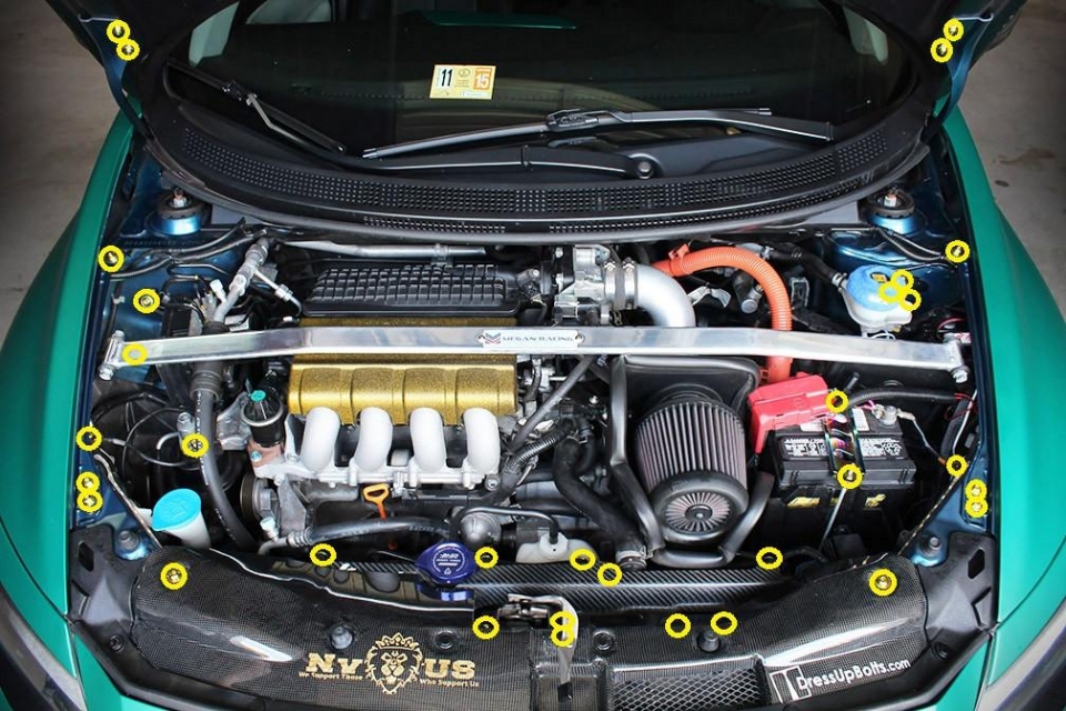 Evasive Motorsports: Dress Up Bolts Titanium Hardware Engine Bay