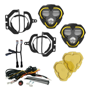 KC HiLiTES FLEX ERA 3 Dual Mode SAE Fog LED Pods 2-Light Master Kit - Jeep Wrangler JL 18-24 / Gladiator JT 20-24 (Sport Bumpers)