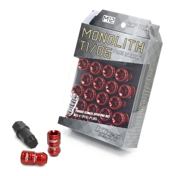 Project Kics Monolith TI/06 Lug Nuts - 12x1.25 (Red)