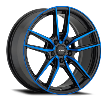 Konig Myth Wheel - 16x7.5 / Offset +43 / 5x114.3 (Gloss Black with Blue Tinted Clearcoat)