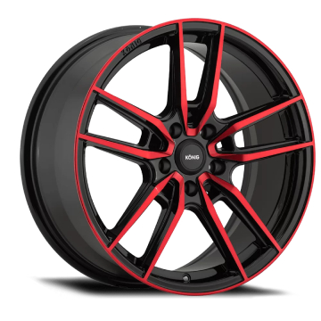 Konig Myth Wheel - 16x7.5 / Offset +43 / 5x114.3 (Gloss Black with Red Tinted Clearcoat)