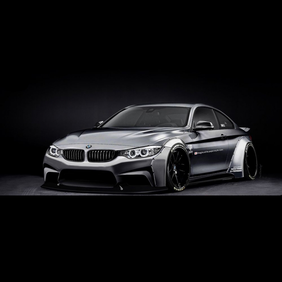 Front Lip, Side Skirts & Rear Diffuser Body Kit For BMW 4 Series F32 - Gloss Black ABS