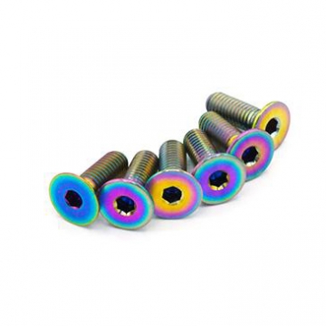 Dress Up Bolts 15mm Titanium Steering Wheel Bolts - Countersunk Design (True Burned)