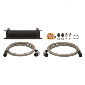 Mishimoto - Universal Thermostatic 10 Row Oil Cooler Kit (Black)