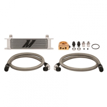 Mishimoto - Universal Thermostatic 10 Row Oil Cooler Kit (Silver)