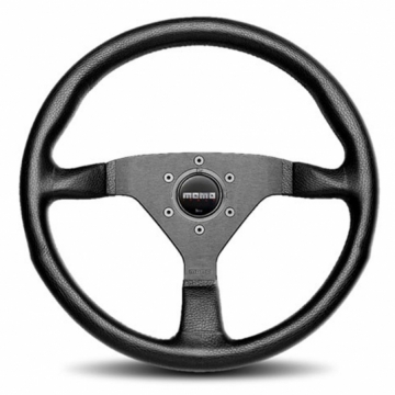 Momo Monte Carlo Steering Wheel - 350mm (Black Leather / Black Stitch)