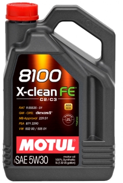 Motul Synthetic Engine Oil 8100 X-Clean FE 5w30 5L (1.3 gal.)
