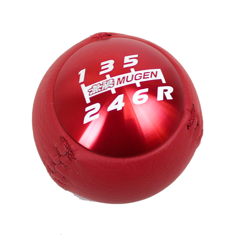 Evasive Motorsports: Mugen Shift Knob - Red Anodized / Leather