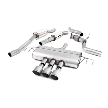 Milltek Cat Back Exhaust System (Resonated / GT-100 Brushed Titanium Tips) - Honda Civic Type R FK8 17-21