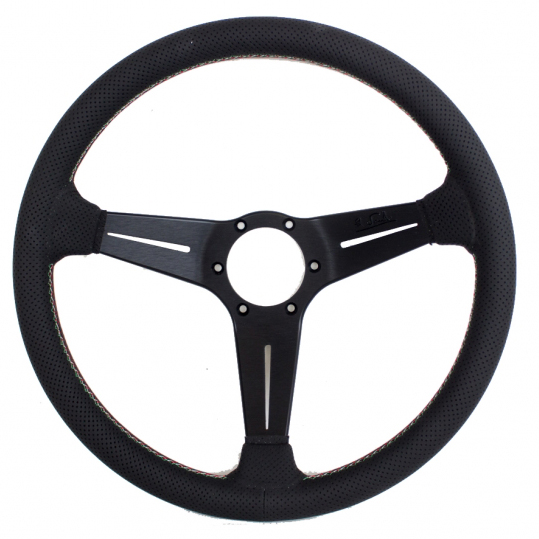 Nardi Rally Deepステアリング 350mm ブラック Nardi Sport Rally Deep Corn 350mm Steering Wheel - Black Suede