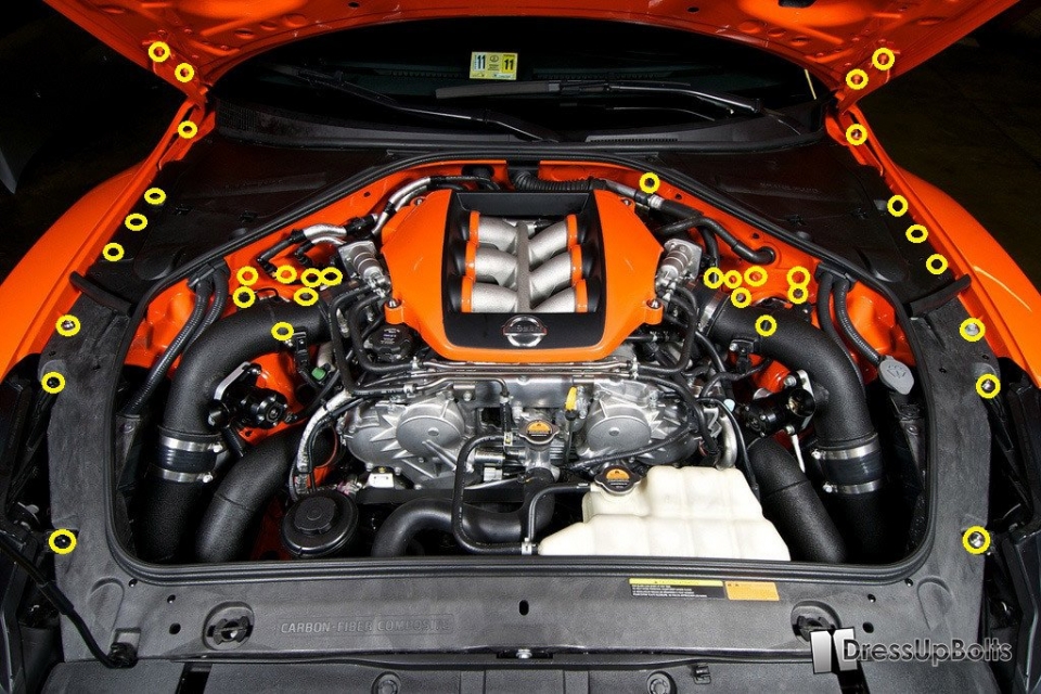 Evasive Motorsports: Dress Up Bolts Titanium Engine Bay Kit 
