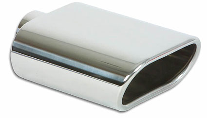 Vibrant 3.5in Round SS Truck/SUV Exh Tip (Single wall Angle Cut Rolled Edge) - 3in inlet 11in long main image 1