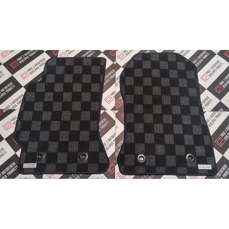 Evasive Motorsports Phase 2 Motortrend Checkered Race Floor Mats (Dark