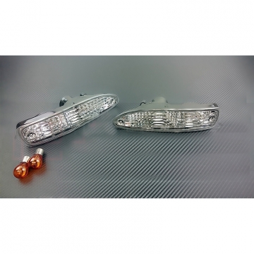 Phase 2 Motortrend Clear Front Turn Signals Tear Drop - Nissan 180SX Chuki 91-94