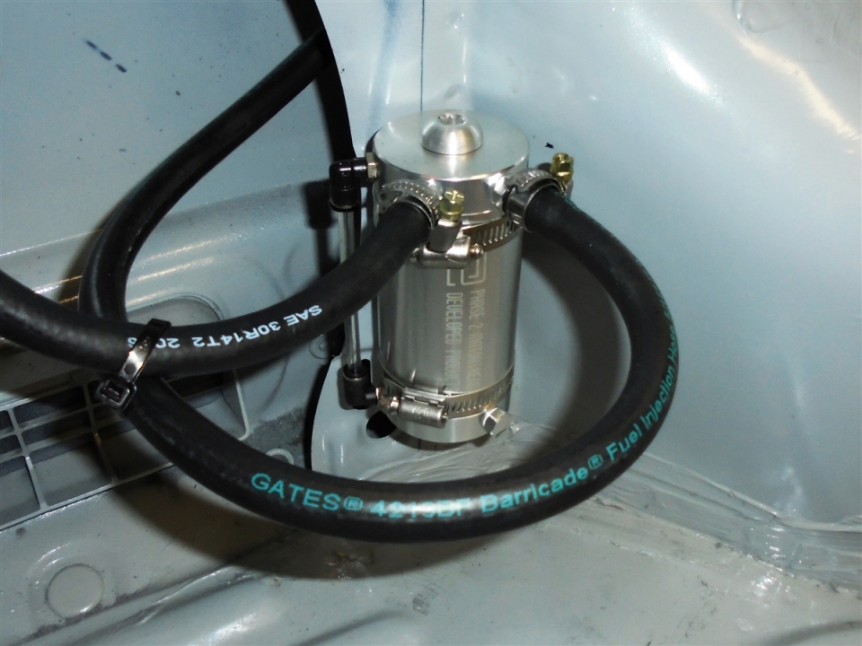 Evasive Motorsports: Phase 2 Motortrend Oil Catch Tank with Breather Filter  - 250CC Mini V2