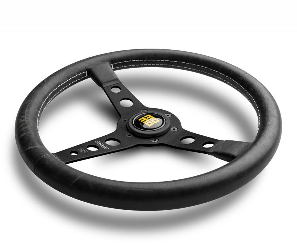 Evasive Motorsports: Momo Prototipo Heritage Steering Wheel - 350mm  (Distressed Leather / Black)