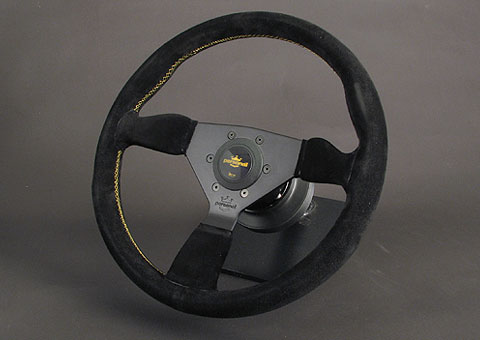 Evasive Motorsports: Personal Grinta - 350mm (Black Suede / Yellow