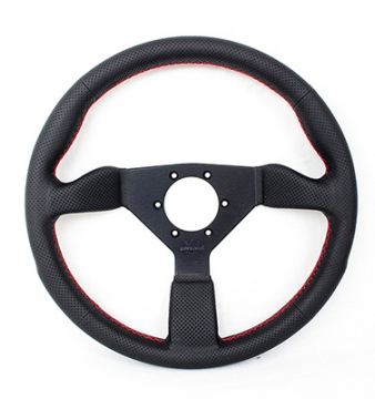 Personal Neo Grinta - 330mm (Perforated Leather / Black Spokes / Red Stitch)