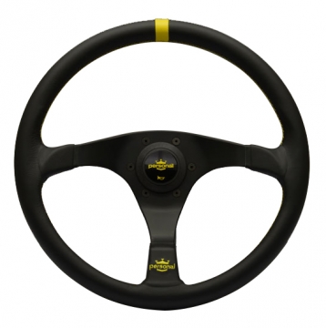 Personal Trophy - 350mm (Black Leather / Yellow Stitch)