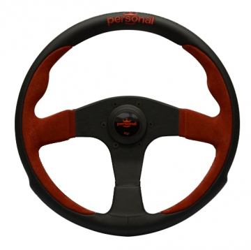 Personal Pole Position - 350mm (Black/Red Leather)