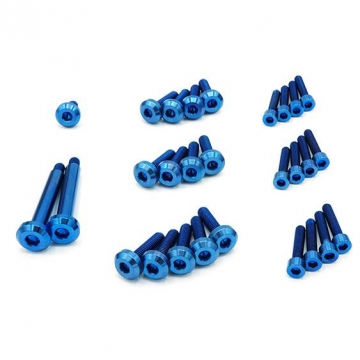 Dress Up Bolts Stage 1 Titanium Engine Cover Kit - Nissan RB25 Engine (Blue)