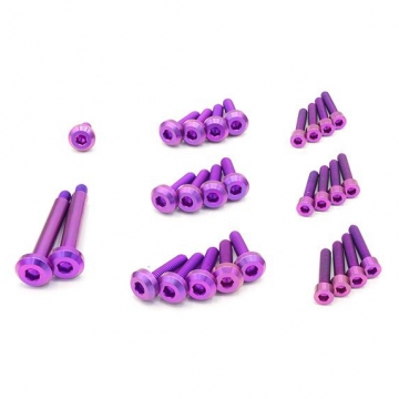 Dress Up Bolts Stage 1 Titanium Engine Cover Kit - Nissan RB25 Engine (Purple)