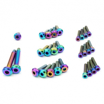 Dress Up Bolts Stage 1 Titanium Engine Cover Kit - Nissan RB25 Engine (Cosmic Burn)