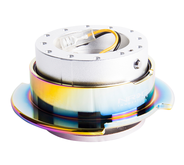 NRG Gen 2.5 New Blue/Neochrome Ring Steering Wheel Quick Release main image 1