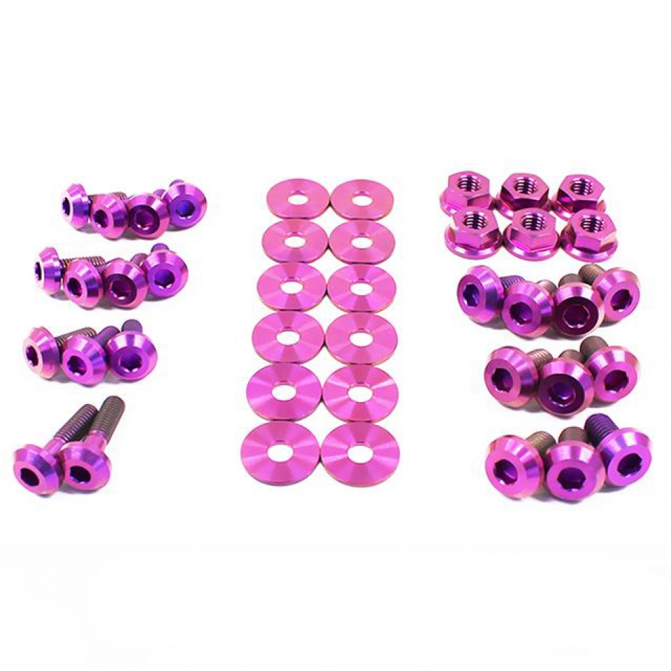 8x Violet M6 Moteur Bay Dress up fraisée Boulon Rondelle Kit PWJDM Civic Impreza