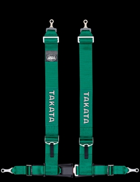 Takata Drift III bolt Harness (4pt bolt-on, buckle on right lap belt) - Green