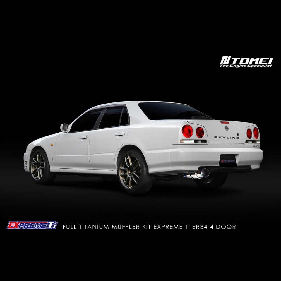 ER34 25GT-T エクステンションキット Evasive Motorsports: Tomei Full Titanium Muffler Kit Expreme Ti