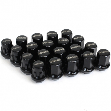 RAYS 17Hex Lock and Nut Set - Set of 20 / Black / 12x1.25