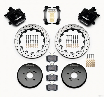 Wilwood Combination Parking Brake Caliper Rear Brake Kit (Black / Drilled & Slotted) - Honda S2000 00-09