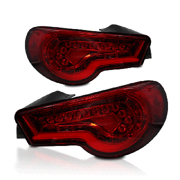 Winjet LED Tail Lights (Chrome / Red) - Scion FR-S / Toyota 86 / Subaru BRZ 13-20