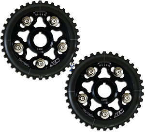 AEM True-Time Adjustable Cam Gears For Honda Integra Prelude Civic B18 B16 H23 B20 B21 | Pair 23-802BK