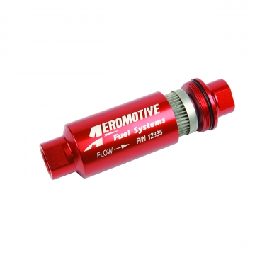 Aeromotive In-Line Filter - AN-10 size - 40 Micron SS Element - Red Anodize Finish