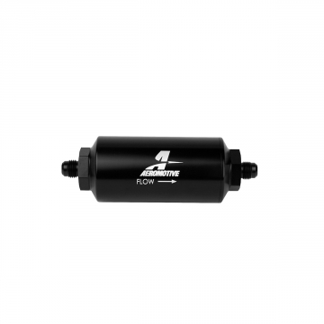 Aeromotive In-Line Filter - (AN-6 Male) 10 Micron Microglass Element Bright Dip Black Finish