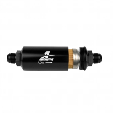 Aeromotive In-Line Filter - (AN -10 Male) 10 Micron Fabric Element Bright Dip Black Finish