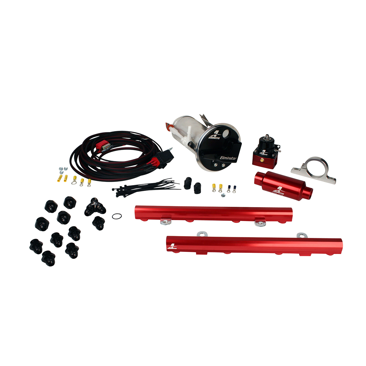 Evasive Motorsports Aeromotive Fuel Pump Kit Eliminator, 14130 Rails, 16307 Wire Kit Ford