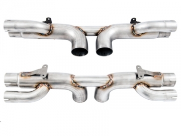 AWE Tuning Center Muffler Delete - Chrome Silver Tips - Porsche 991 GT3 / RS