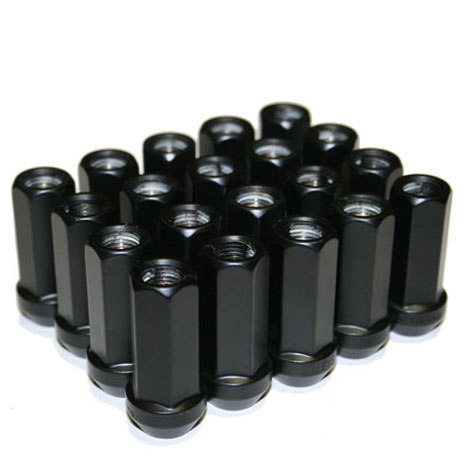 Black, 12 * 1.5 Universal Car Wheels Nuts 20Pcs Extended Tuner Racing Lug Nuts Wheels