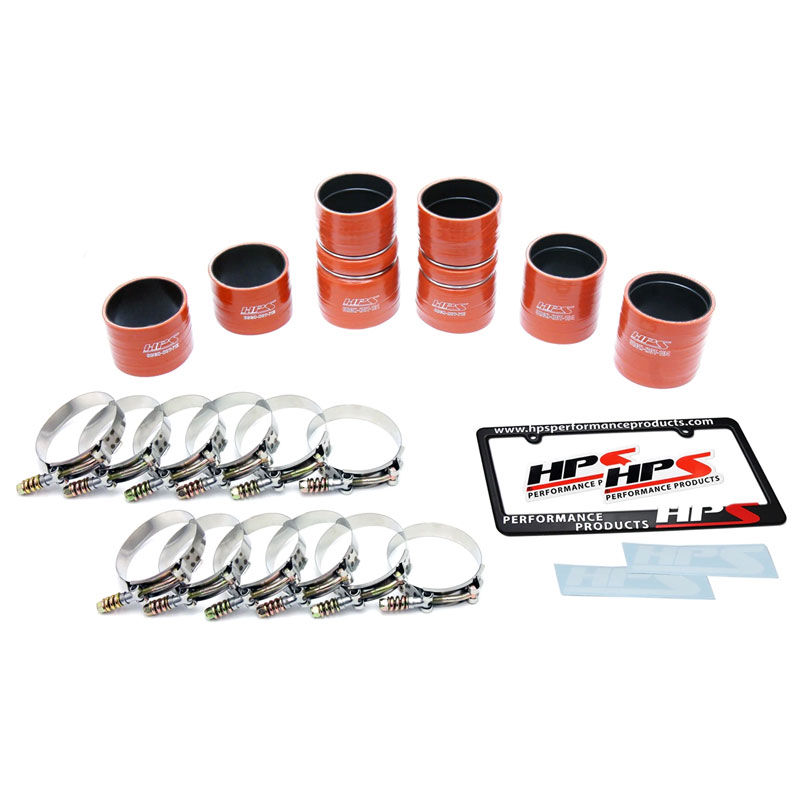 HPS 57-1539 Blue and Orange High Temp Reinforced Silicone Intercooler Turbo Hose Boot Kit with T Bolt Clamp 
