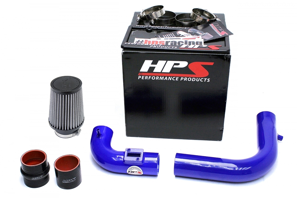 Universal 3 Inch Cold Air Intake Kit - Blue Aluminum Pipe With Round Tapered Filter