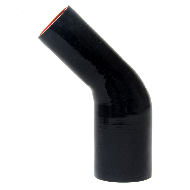 Black 1  1-3/8 ID 75 PSI Maximum Pressure HPS HTSER90-100-138-BLK Silicone High Temperature 4-ply Reinforced 90 degree Elbow Reducer Coupler Hose 4 Leg Length on each side 