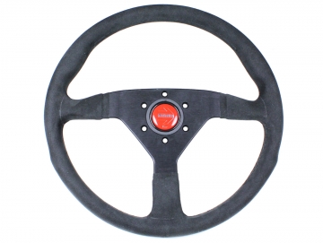 Momo Monte Carlo Steering Wheel - 320mm (Black Alcantara Suede w/Black Stitch)
