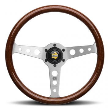 Momo Indy Steering Wheel - 350mm (Wood / Brushed Silver)