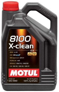 Motul Synthetic Engine Oil 8100 5w40 X-CLEAN - 5L (1.3gal)