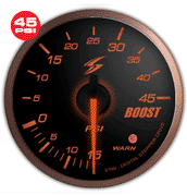Stri DSD 52mm Gauge (Smoke Lens / Amber LED) - Boost (Imperial / 45 PSI)