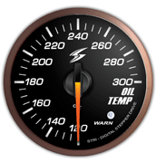 Stri DSD 52mm Gauge (Black Face / White LED) - Oil Temp (Imperial)